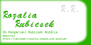 rozalia rubicsek business card