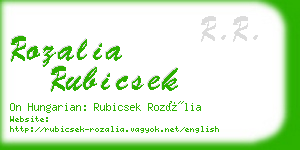 rozalia rubicsek business card